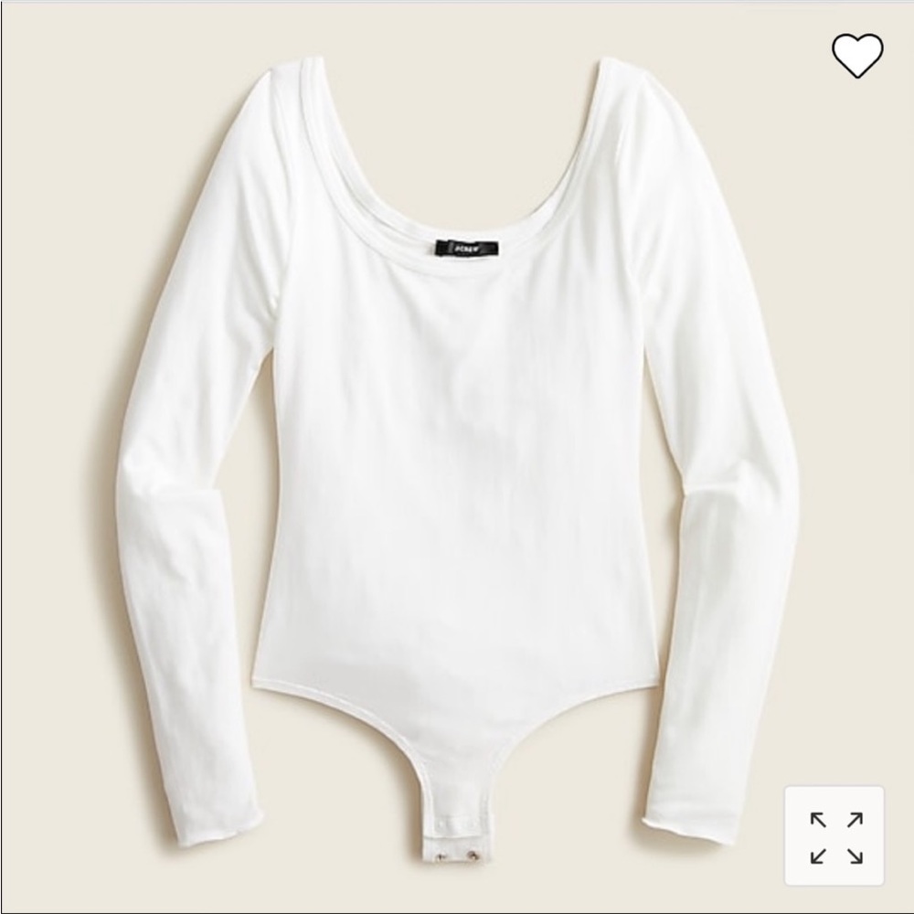 NWT J.Crew Stretch Scoopneck Bodysuit White Large